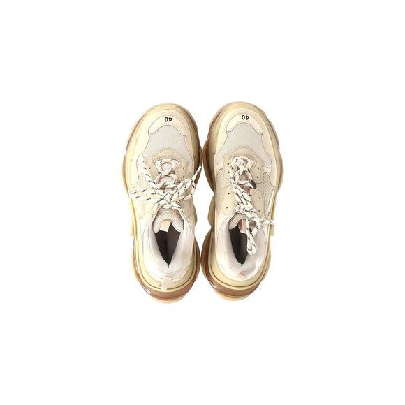 Balenciaga Triple S Clear Sole Sneakers in Cream Polyurethane - Picture 6 of 10